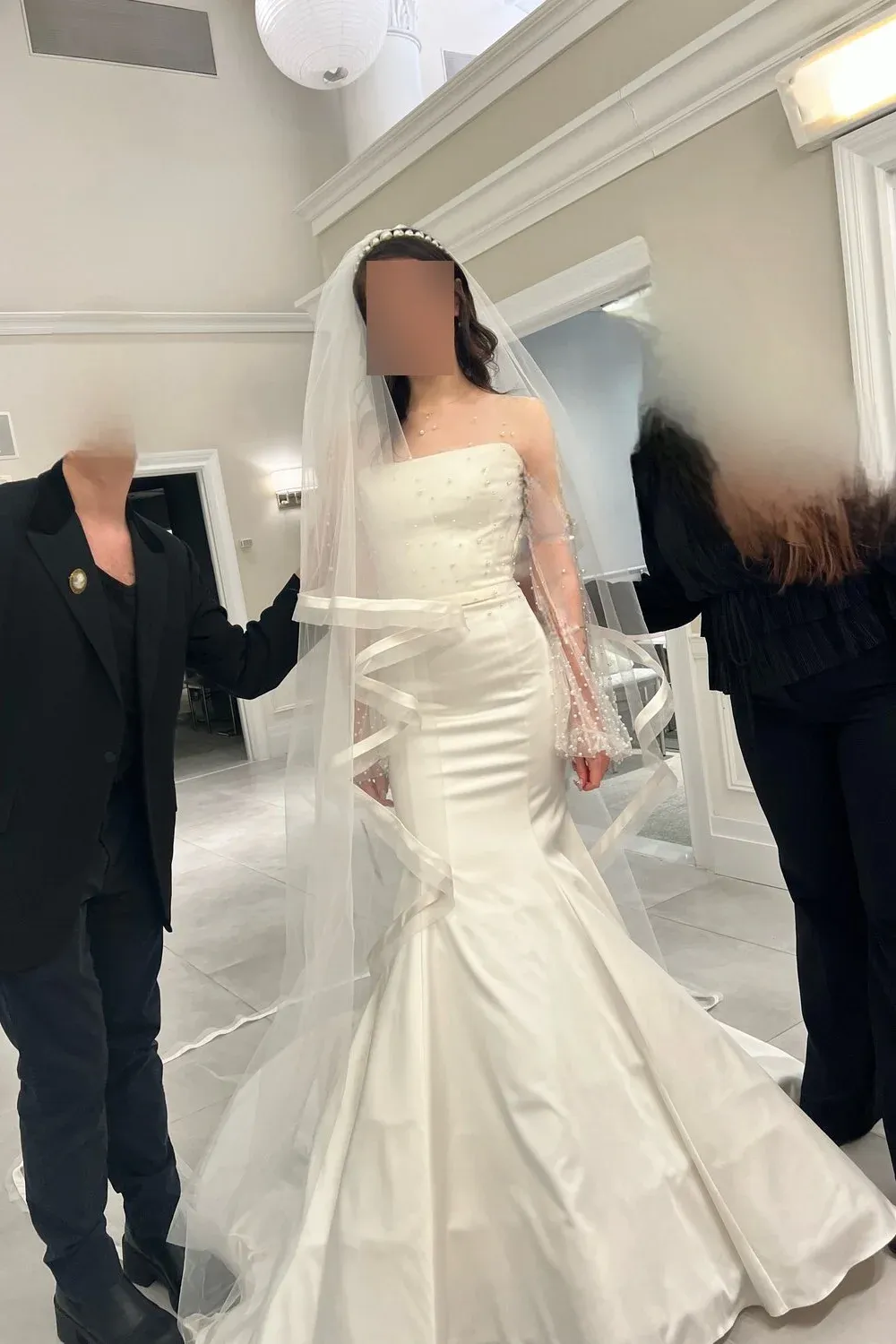 14911 with Overlay Top, Veil, and Headpiece - Image 4