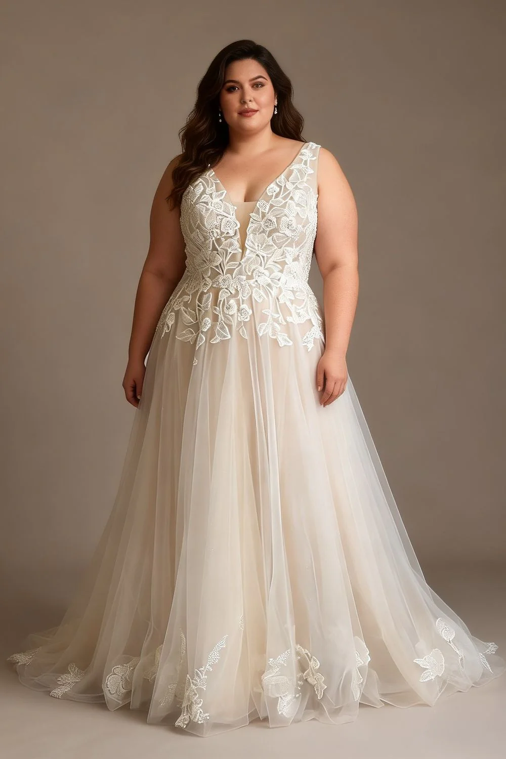 A-Line Tulle Wedding Dress Size 12