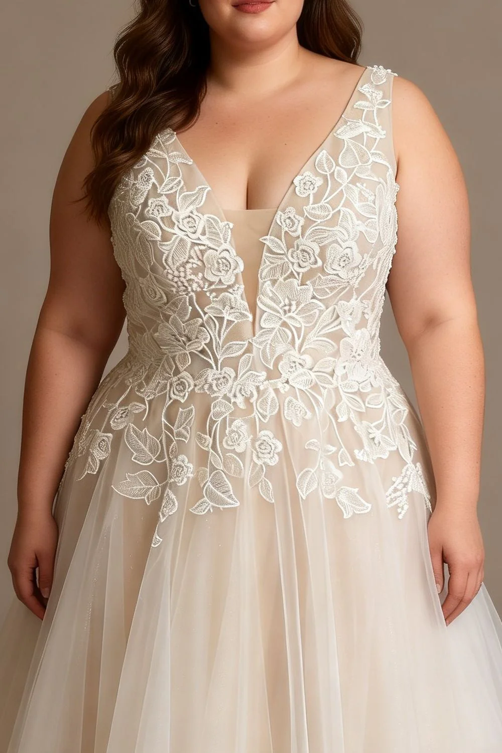 A-Line Tulle Wedding Dress Size 12 - Image 2