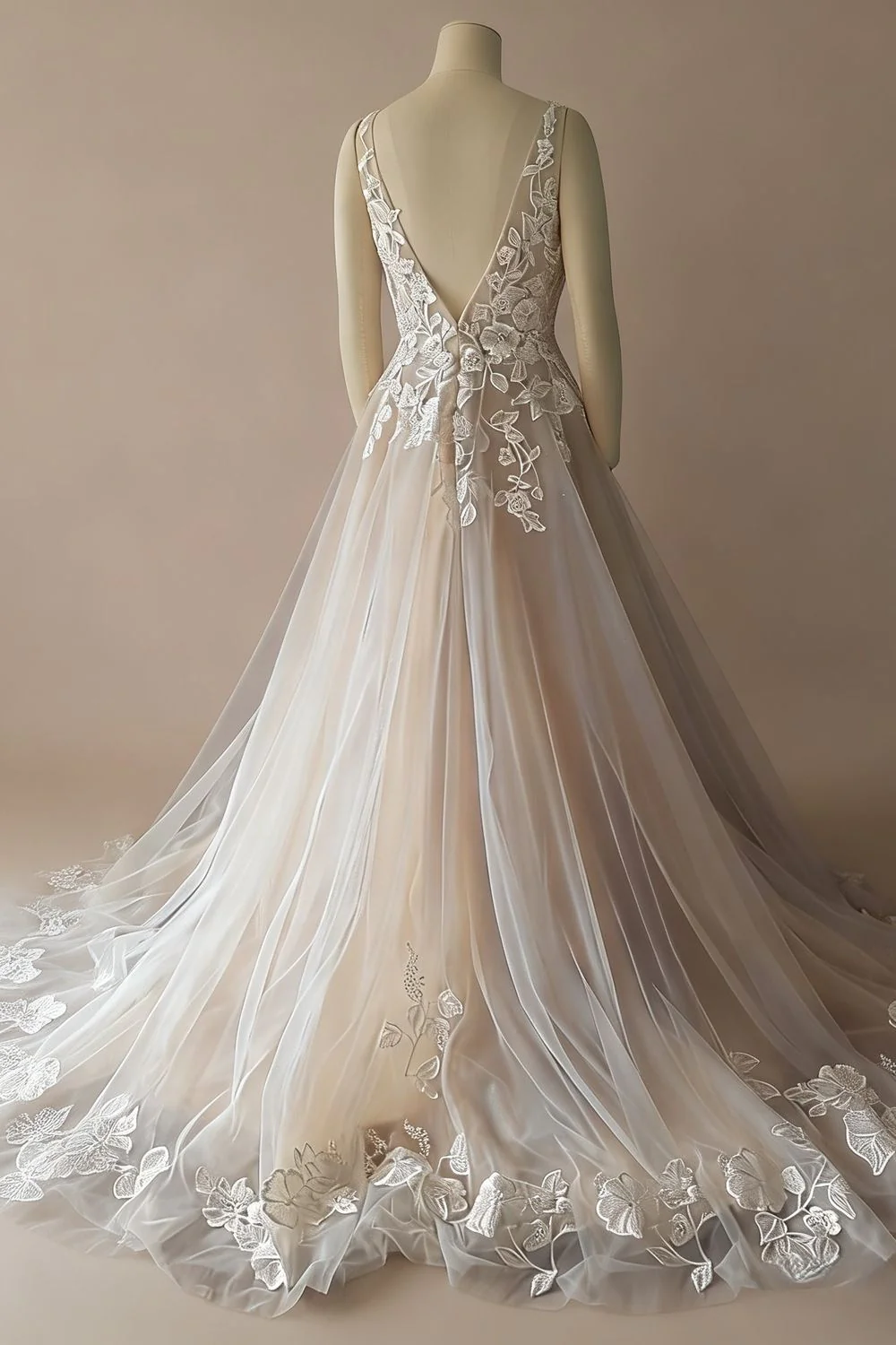 A-Line Tulle Wedding Dress Size 12 - Image 3