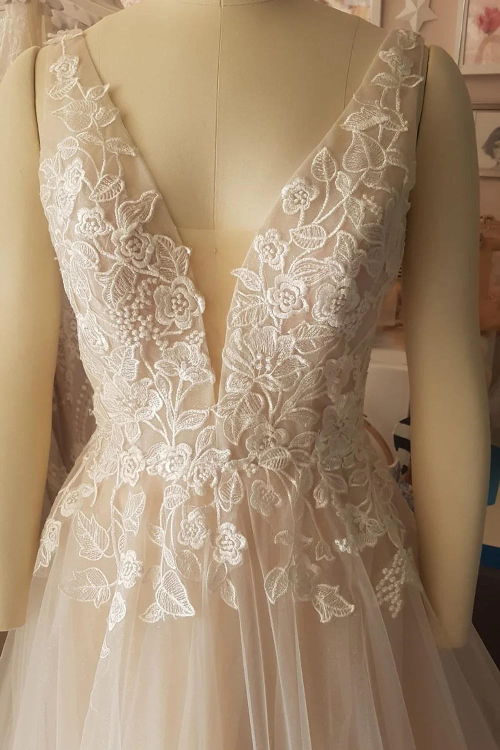 A-Line Tulle Wedding Dress Size 12 - Image 4