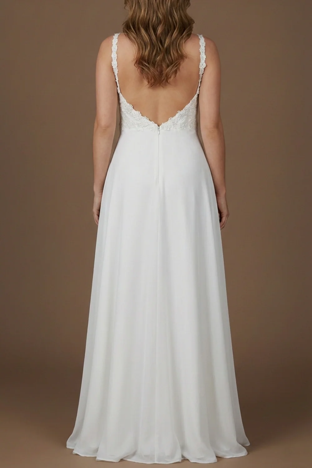 A-Line Wedding Dress with 3D Flowers - Image 2