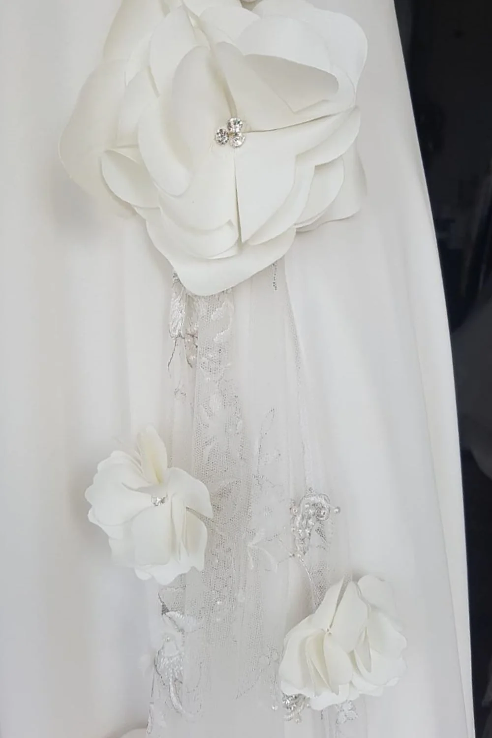 A-Line Wedding Dress with 3D Flowers - Image 8