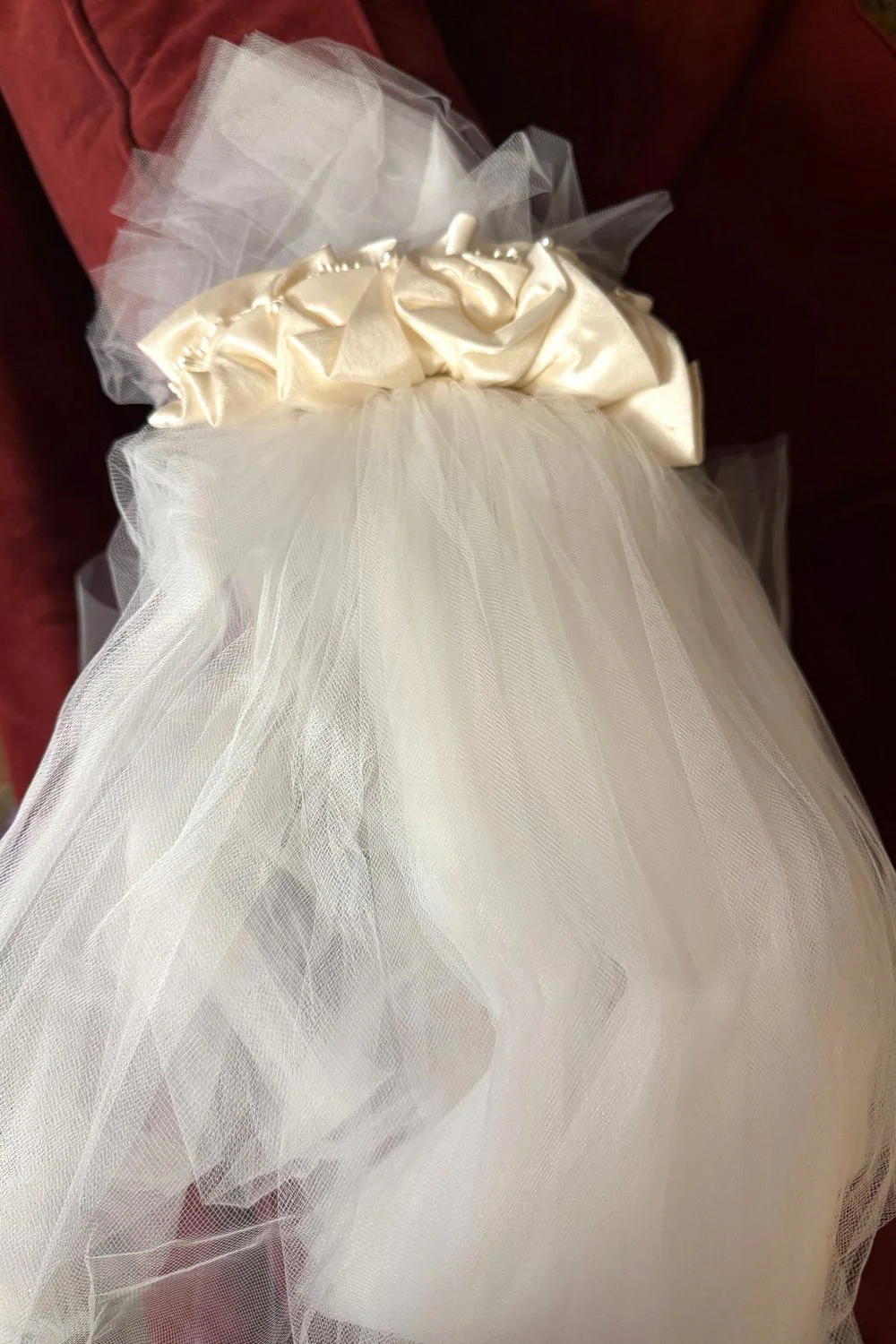 Ballgown Pearl Beaded with Veil - Image 7