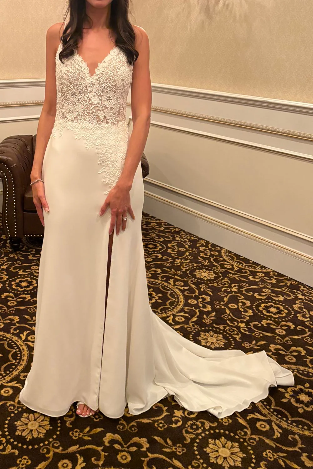 Beautiful Lace & Crepe Mermaid Gown