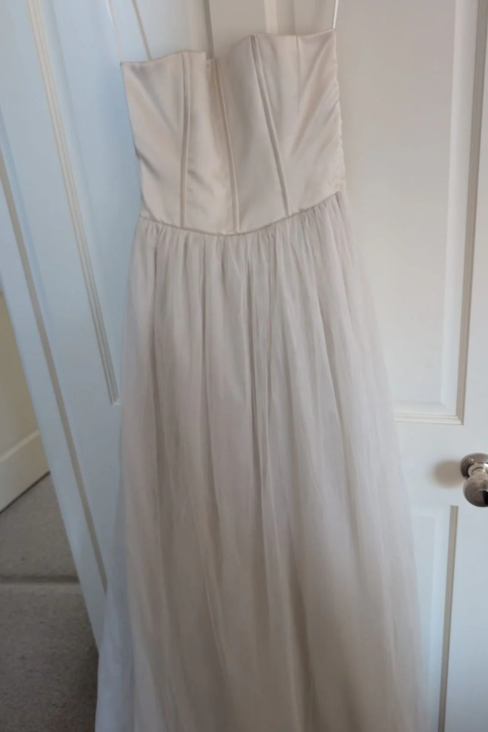 Silk Dress with Full Tulle Skirt - Image 5