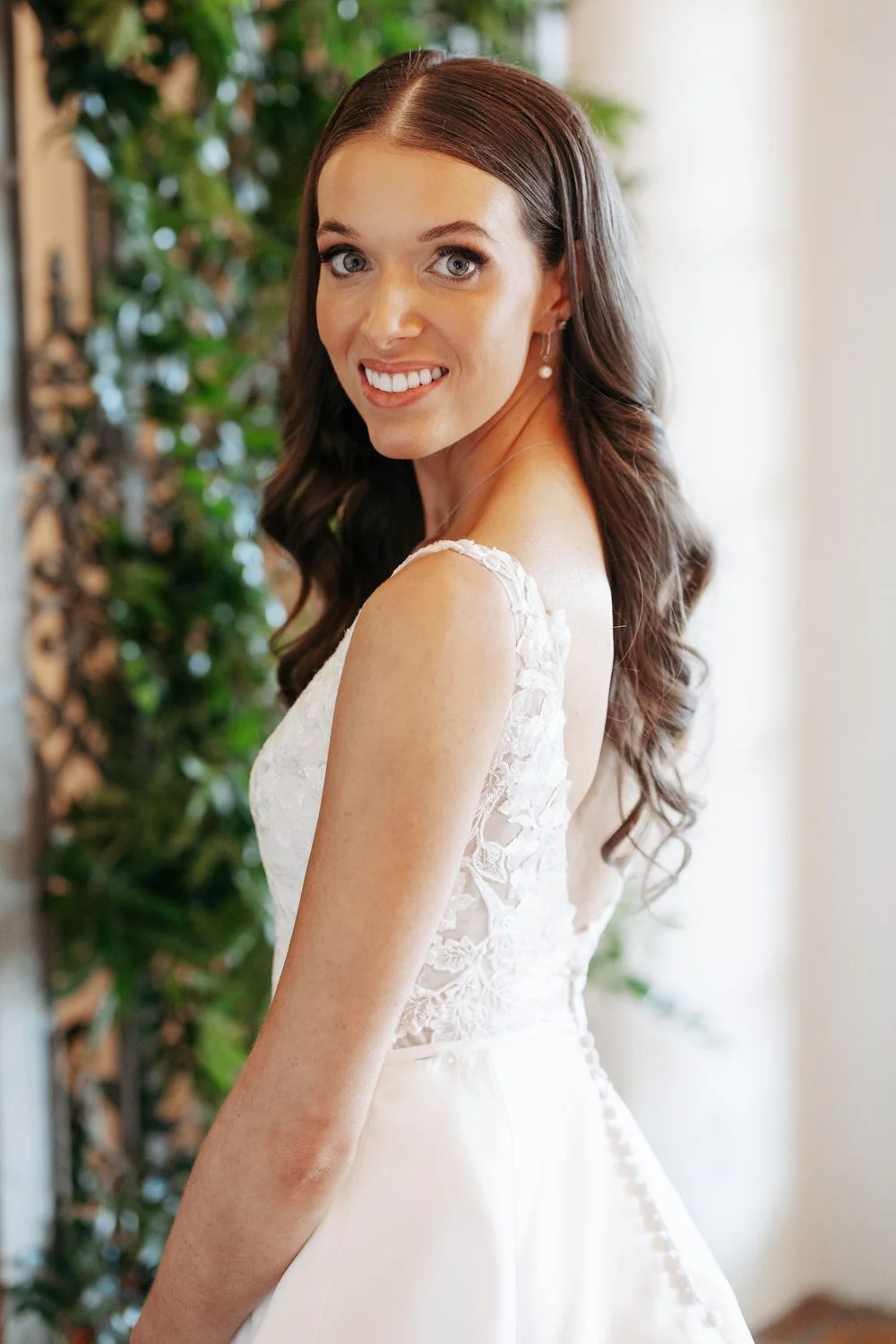 Custom Classic Deep-V Neck Lace Dress - Image 6
