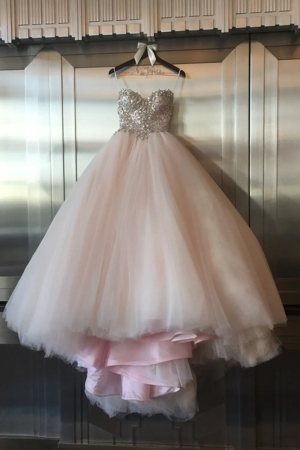Custom Blush Tulle Ballgown - Image 3
