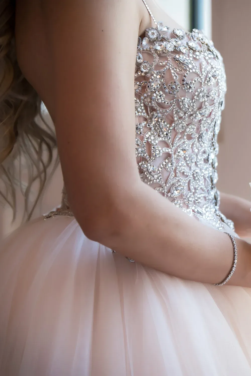 Custom Blush Tulle Ballgown - Image 4