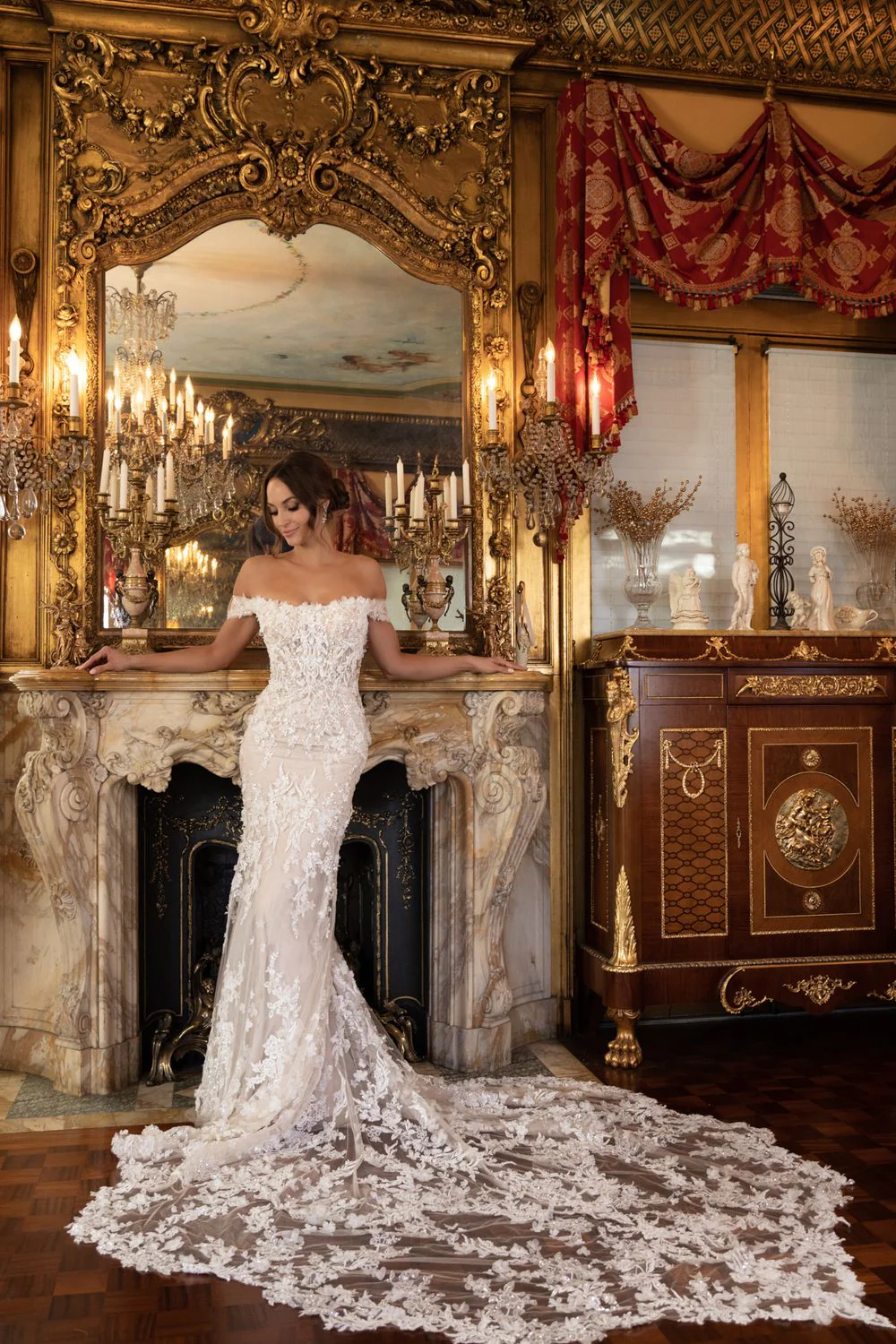 Farrah with Veil (Bel Aire Bridal Veil V7440C) - Image 5