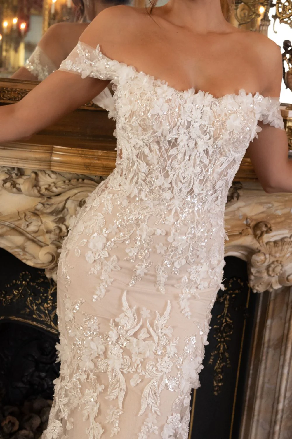 Farrah with Veil (Bel Aire Bridal Veil V7440C) - Image 7