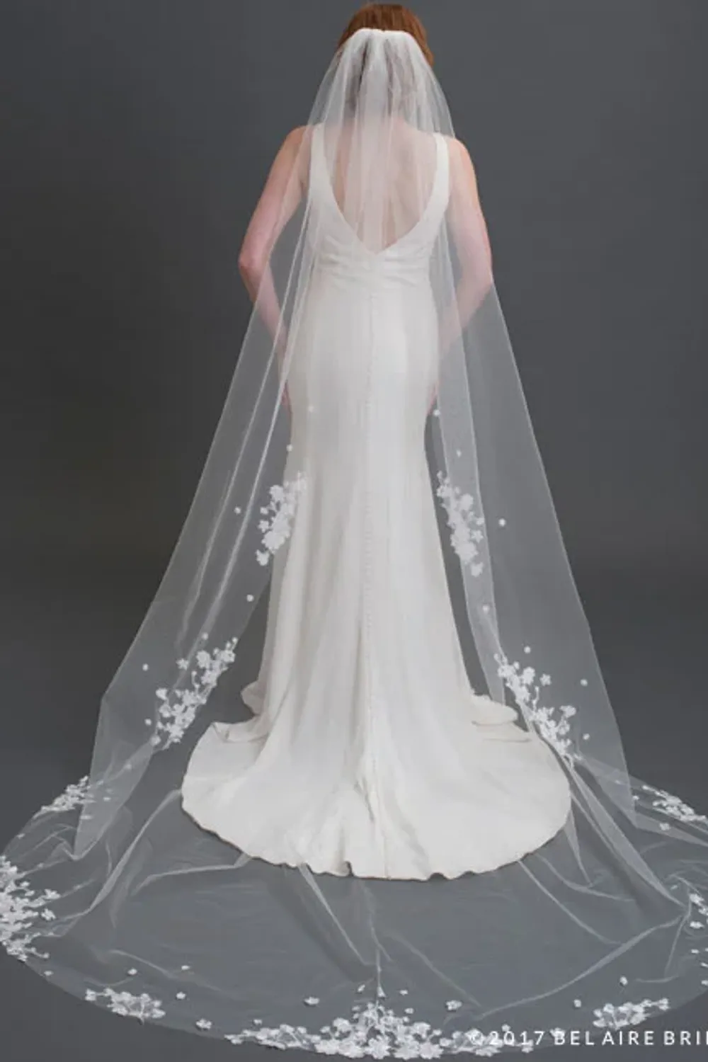 Farrah with Veil (Bel Aire Bridal Veil V7440C) - Image 8