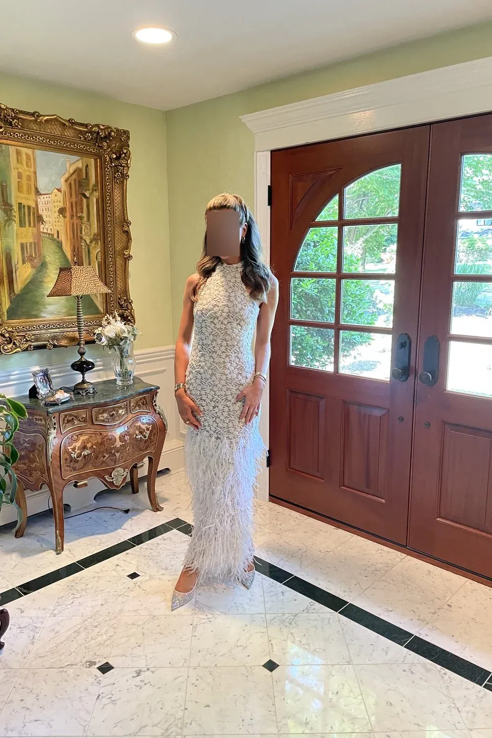 Feathered, mermaid, body hugging dress - Image 7