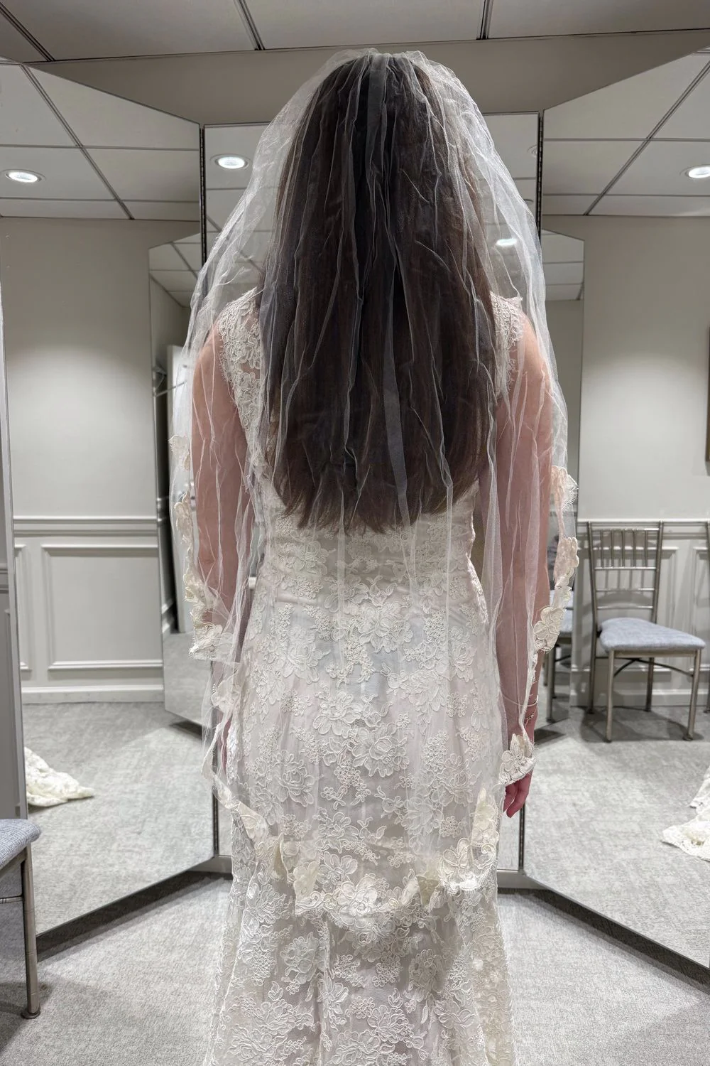 Fit and Flare Dress with Veil - Image 3