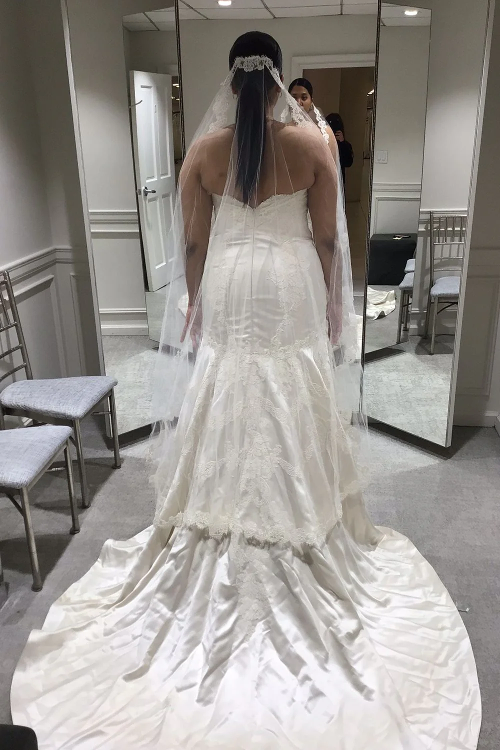 Fit and Flare Gown with Veil - Image 3