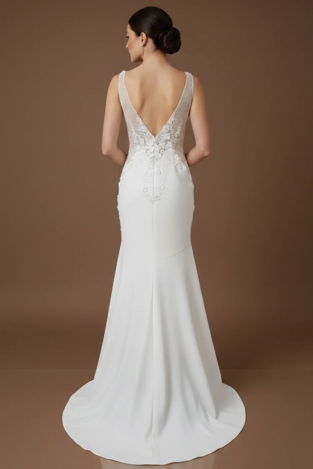 Fit and Flare Ivory Bridal Gown Size 10 - Image 2