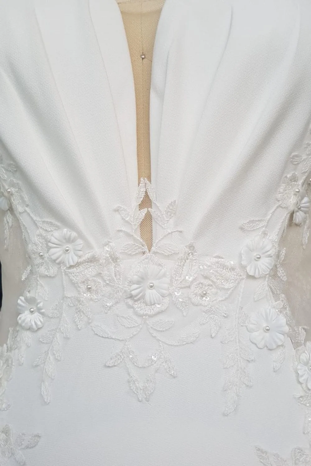 Fit and Flare Ivory Bridal Gown Size 10 - Image 3