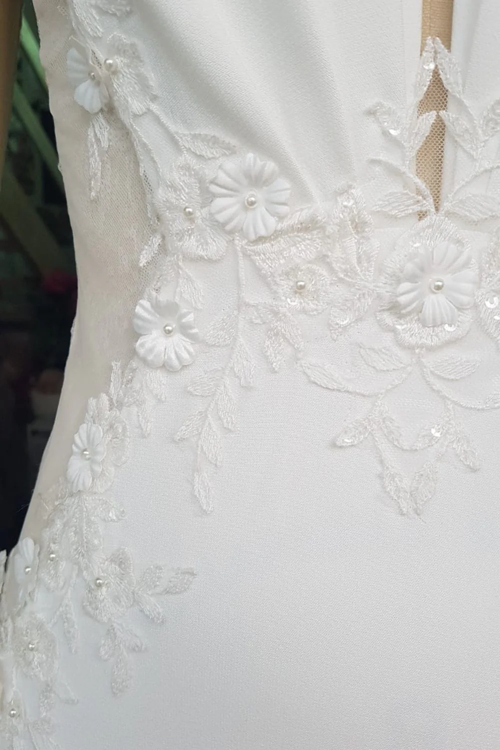 Fit and Flare Ivory Bridal Gown Size 10 - Image 4