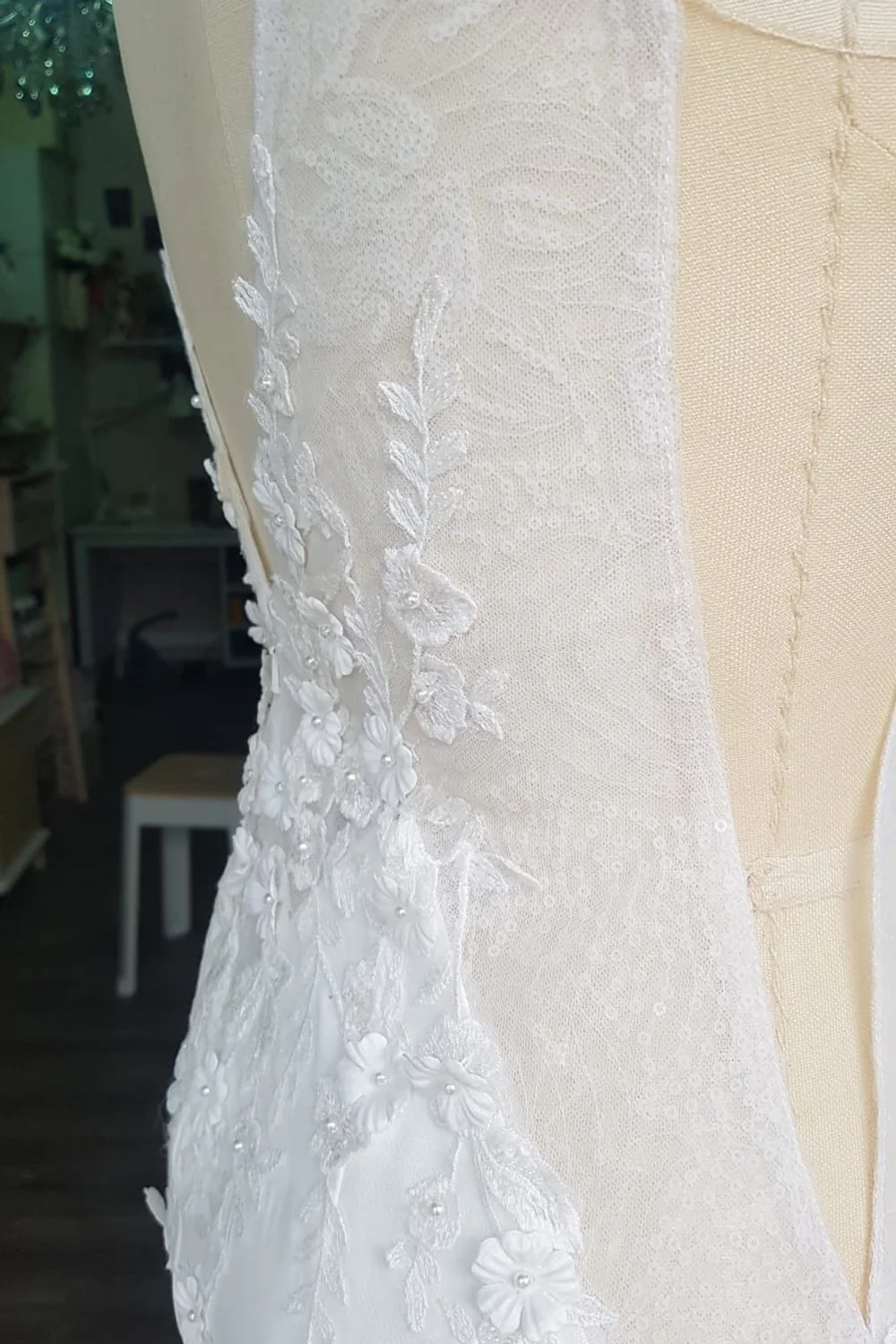 Fit and Flare Ivory Bridal Gown Size 10 - Image 6