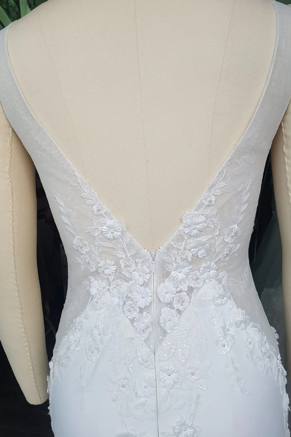 Fit and Flare Ivory Bridal Gown Size 10 - Image 7