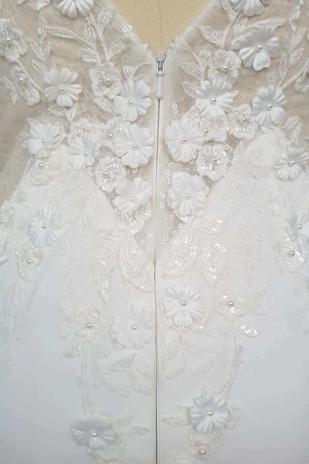 Fit and Flare Ivory Bridal Gown Size 10 - Image 9
