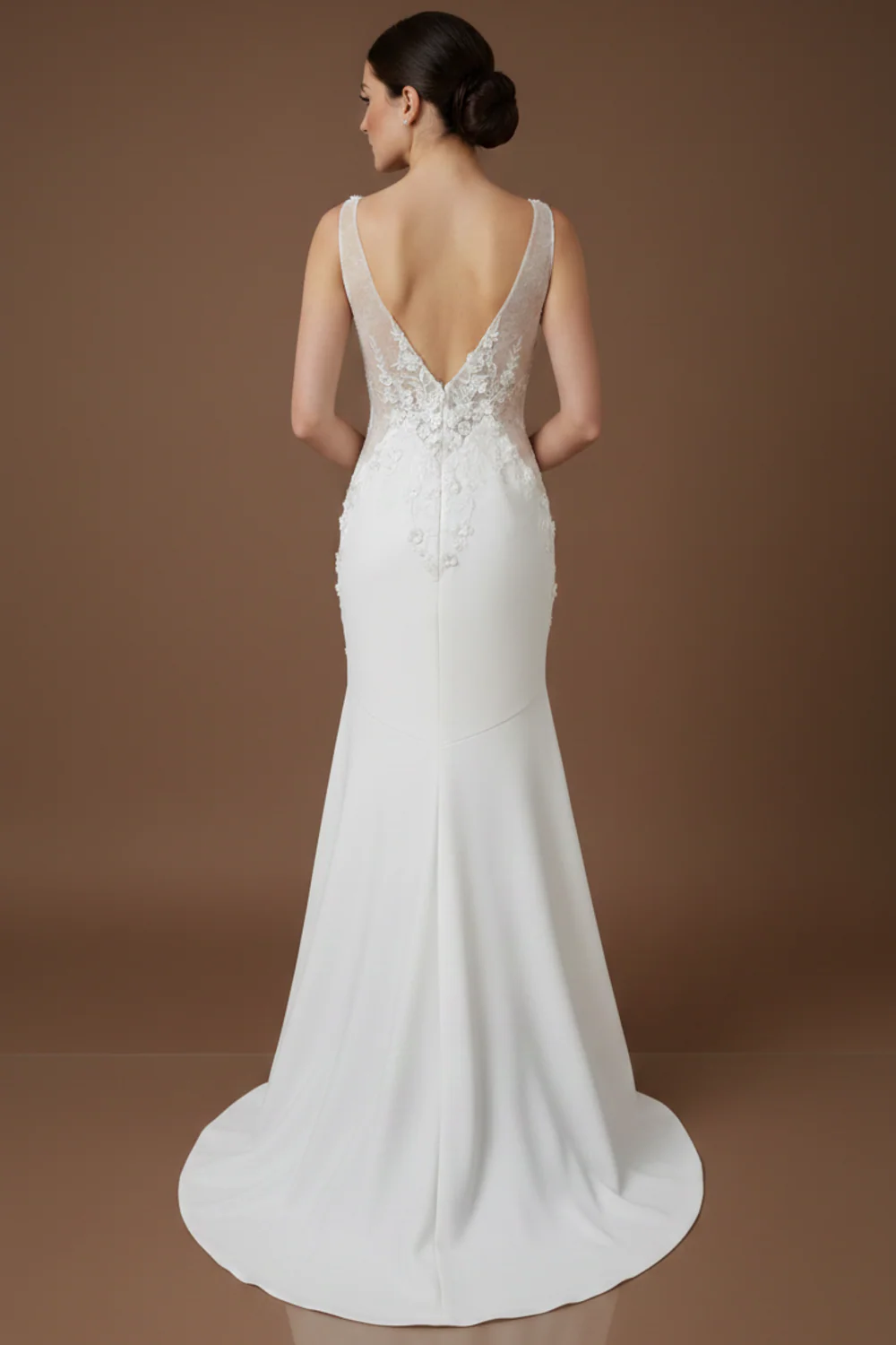 Fit and Flare Ivory Bridal Gown Size 8 - Image 2