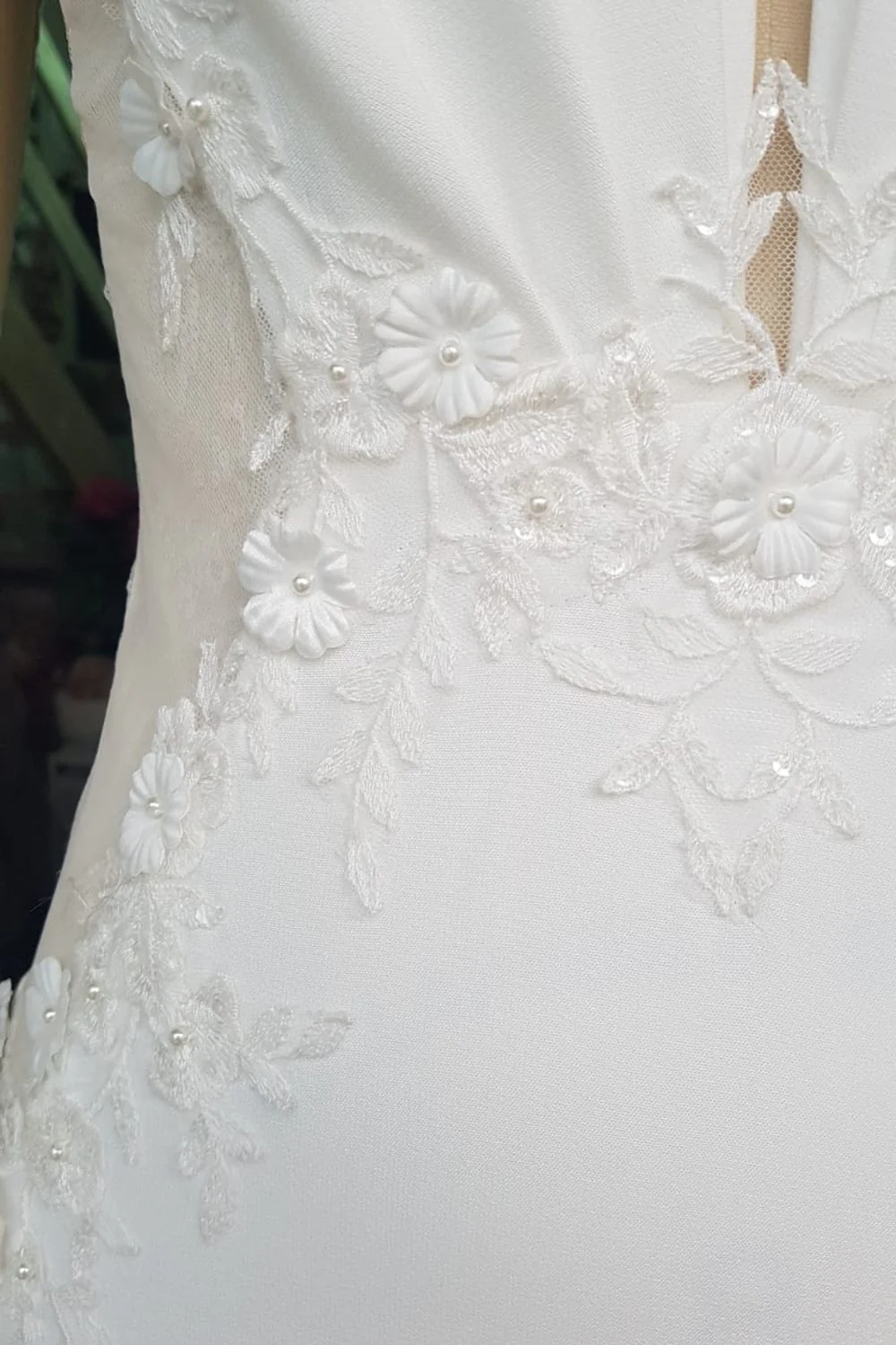 Fit and Flare Ivory Bridal Gown Size 8 - Image 4