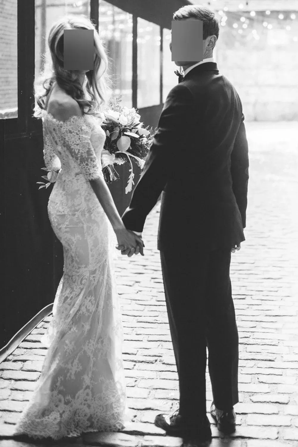Fitted Gown with Lace Shrug