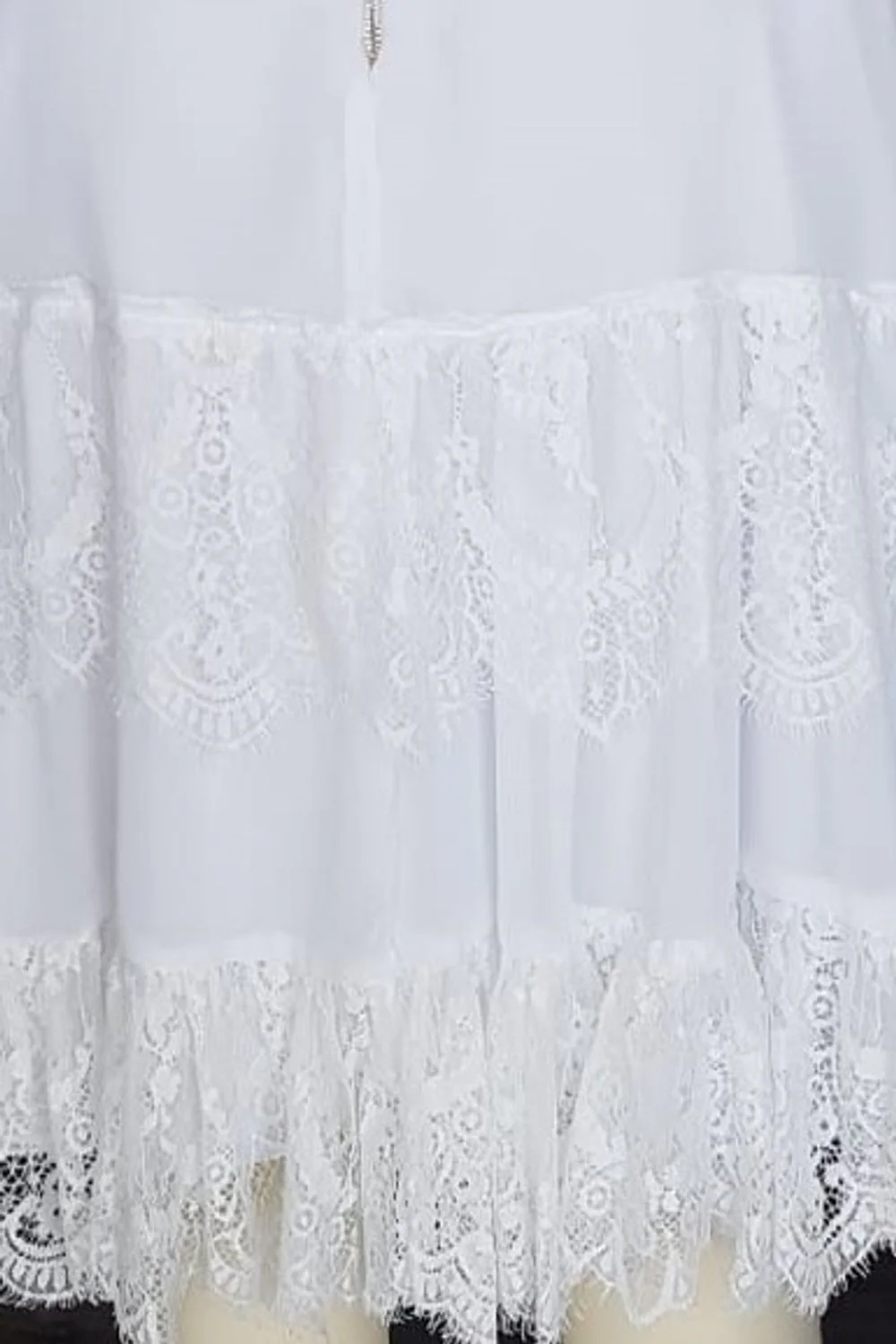 Lace Tiered Bridal Mini Dress For Sizes 4-6 - Image 7