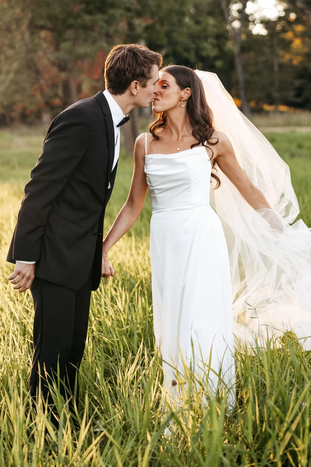 Lux Charmeuse Gown with Cowl Neckline