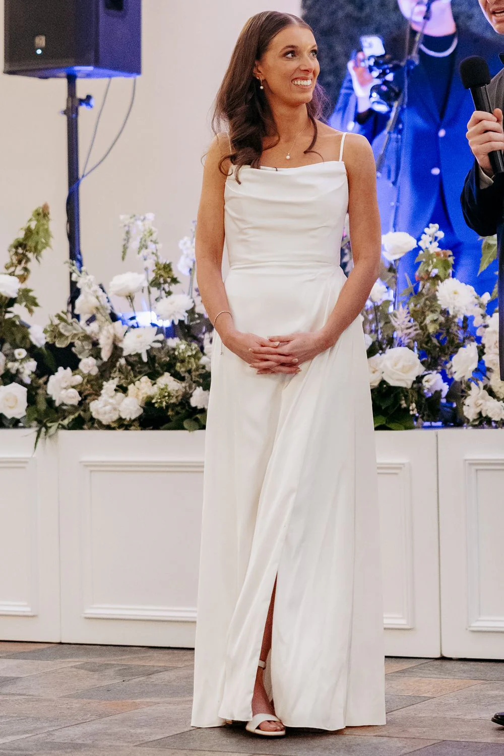 Lux Charmeuse Gown with Cowl Neckline - Image 4