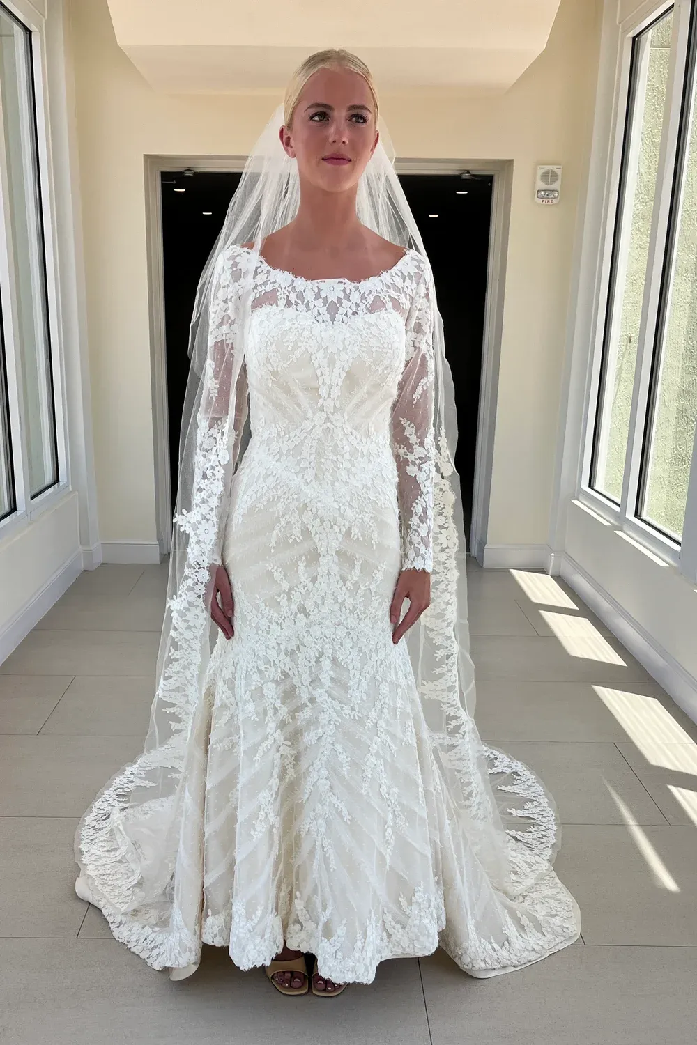 Matthew Christopher Wedding Dress with Veil - Image 2