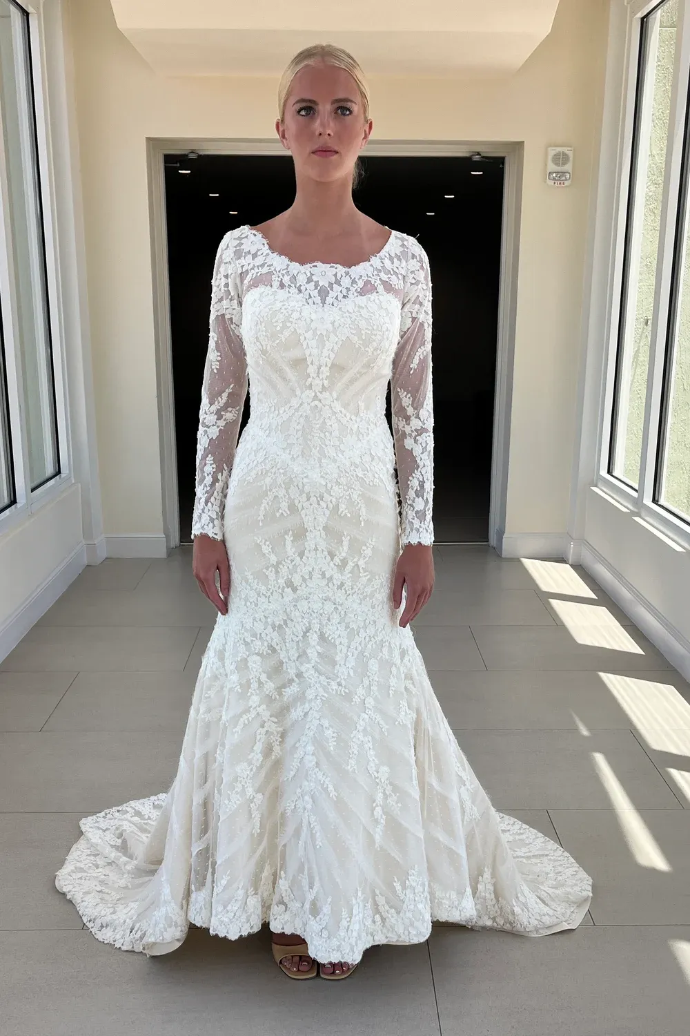 Matthew Christopher Wedding Dress with Veil - Image 3
