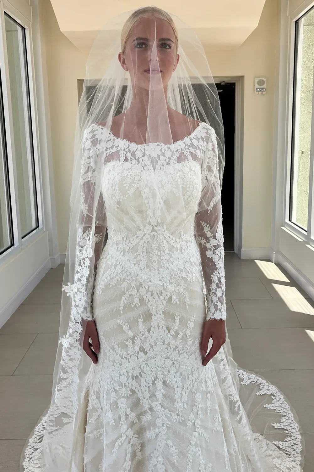 Matthew Christopher Wedding Dress with Veil - Image 5
