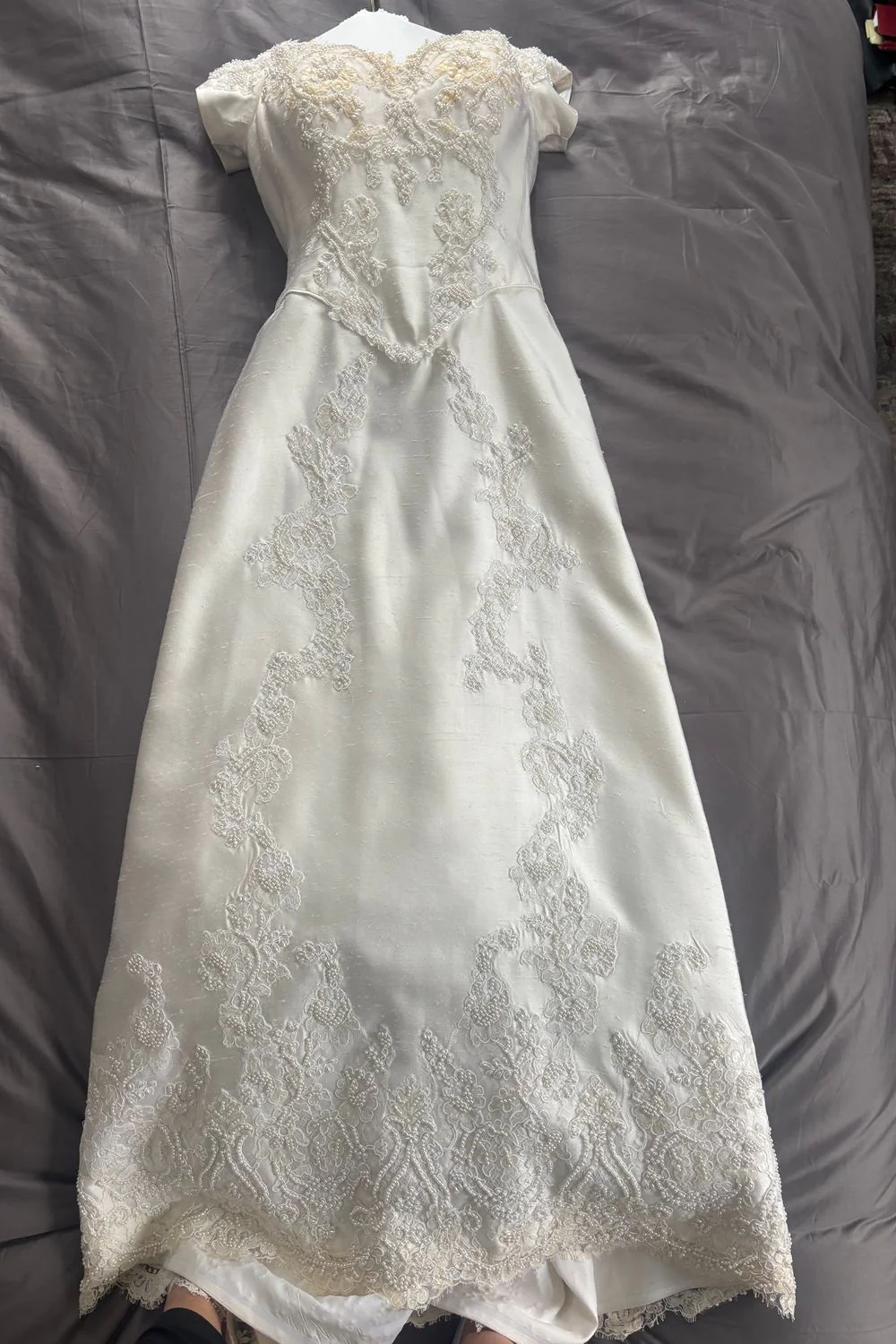 A-line Gown with Veil and Headpiece - Image 11