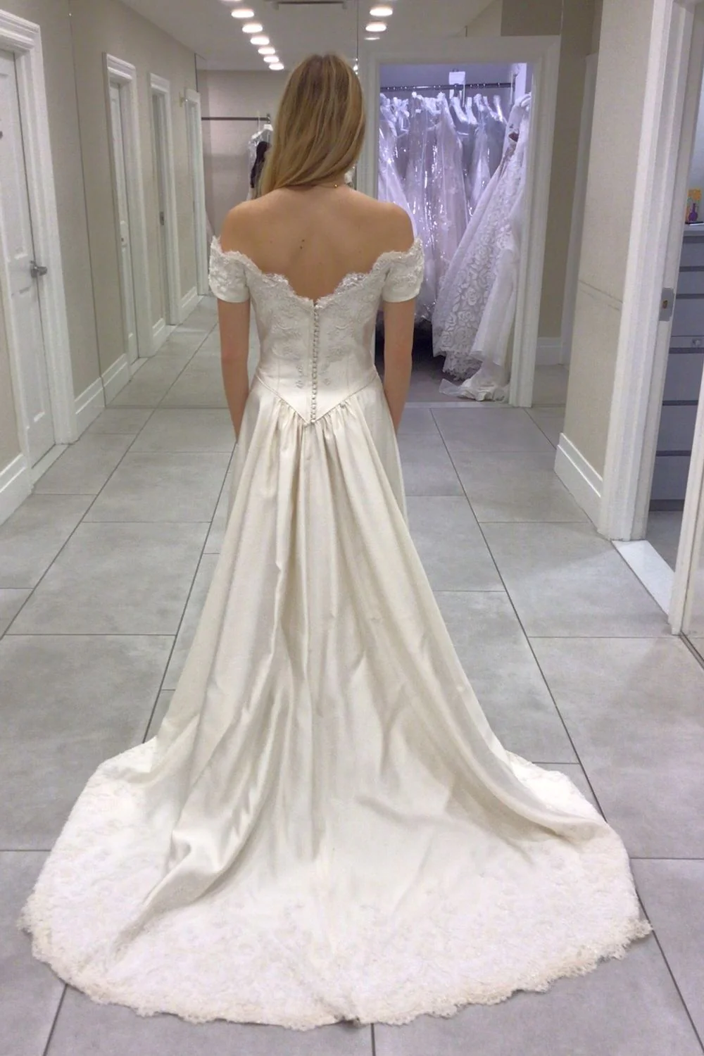 A-line Gown with Veil and Headpiece - Image 3