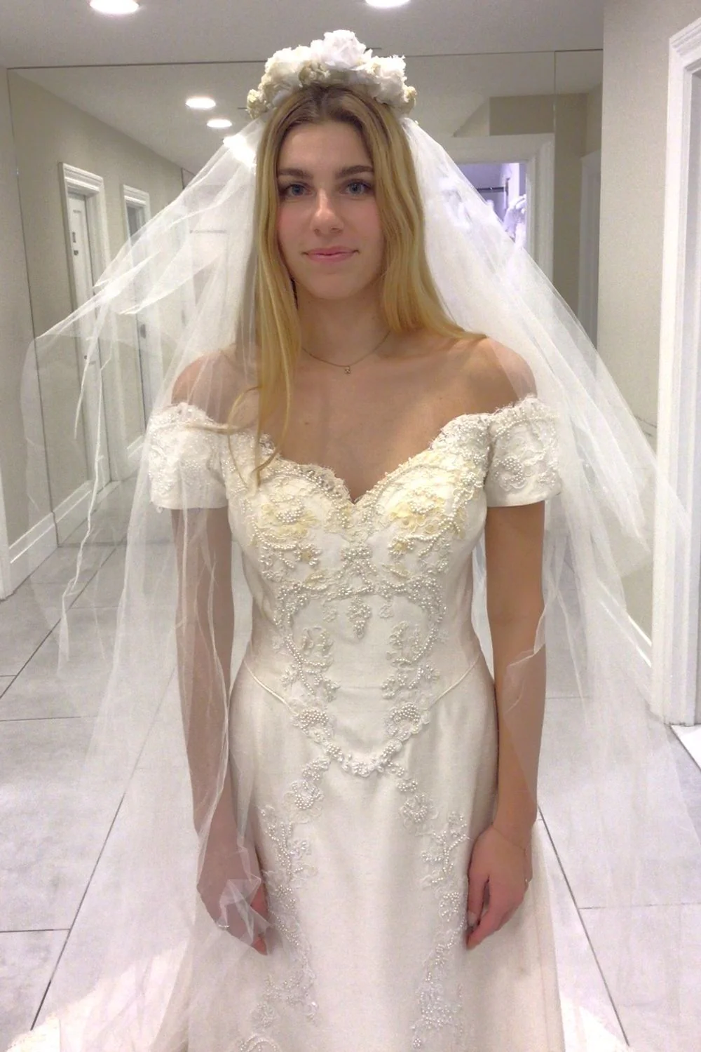 A-line Gown with Veil and Headpiece - Image 4