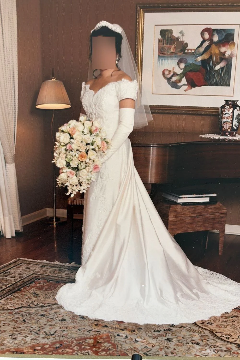 A-line Gown with Veil and Headpiece - Image 8
