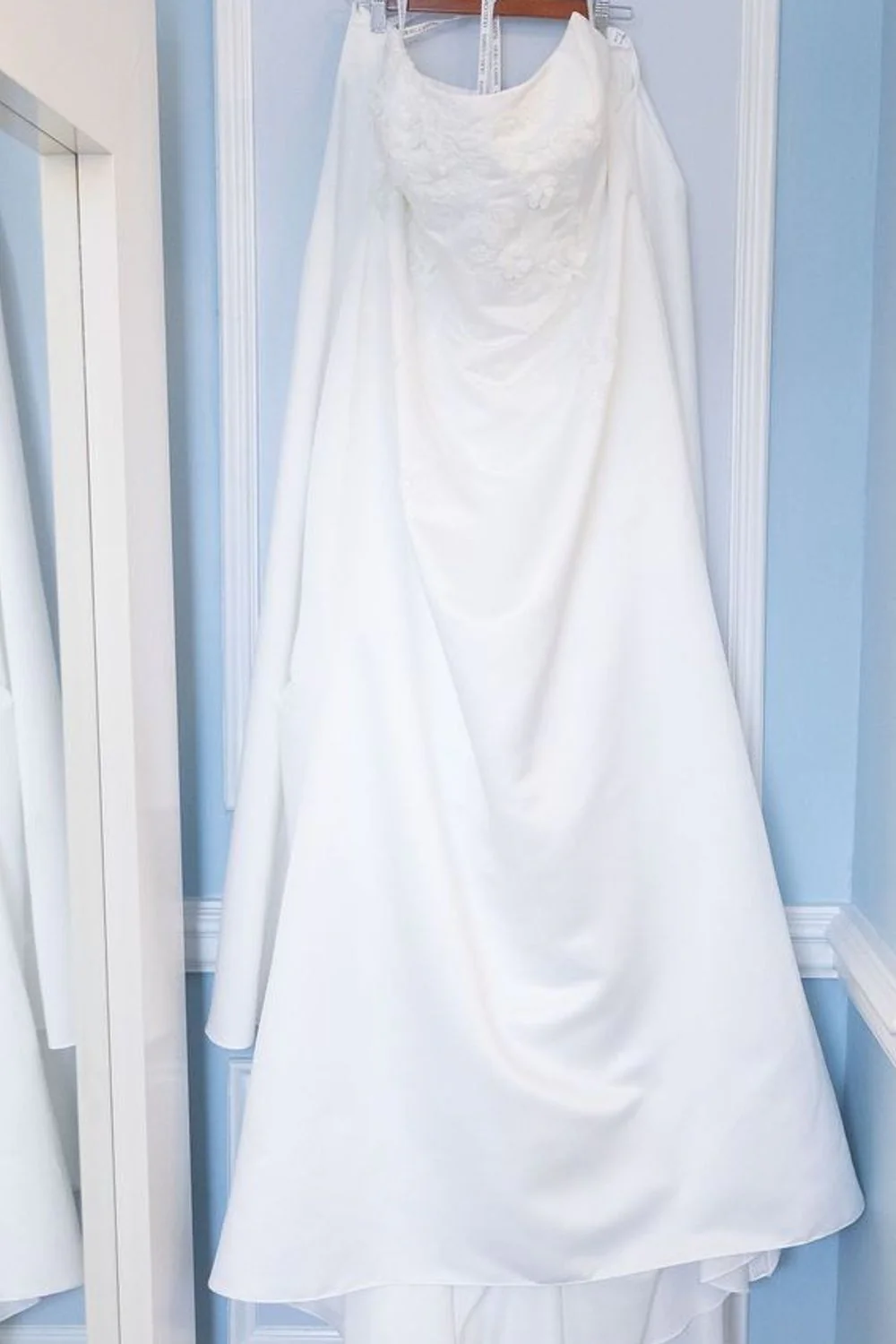 Satin Sheath Dress w/Overskirt STYLE# CWG1020 - Image 3