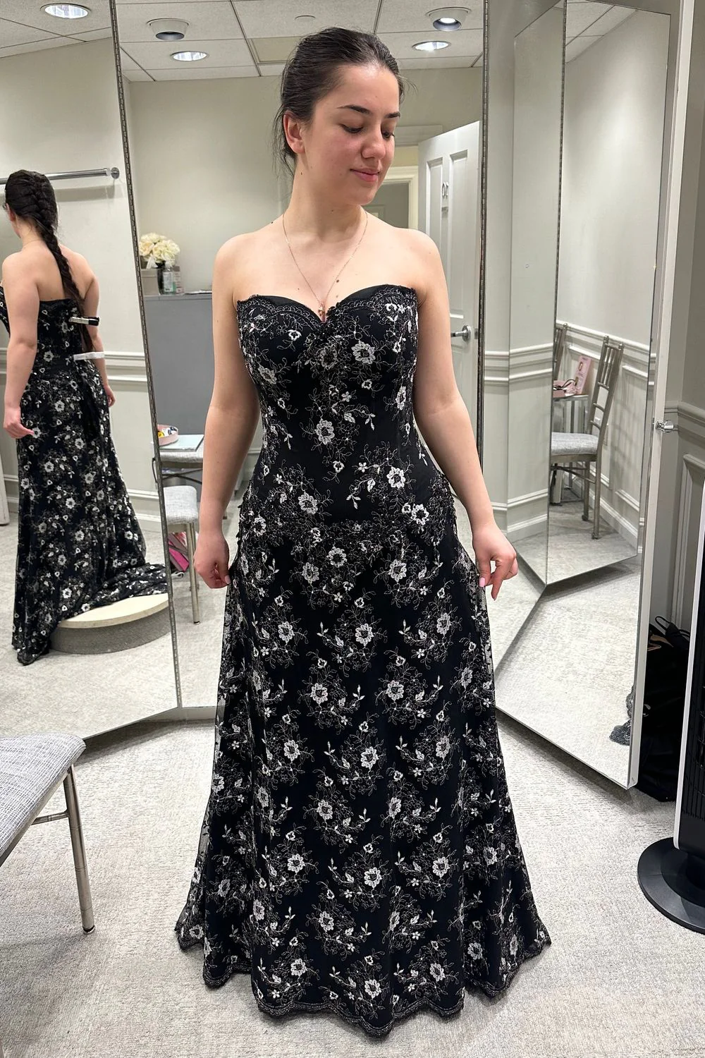 A- Line Strapless Dress
