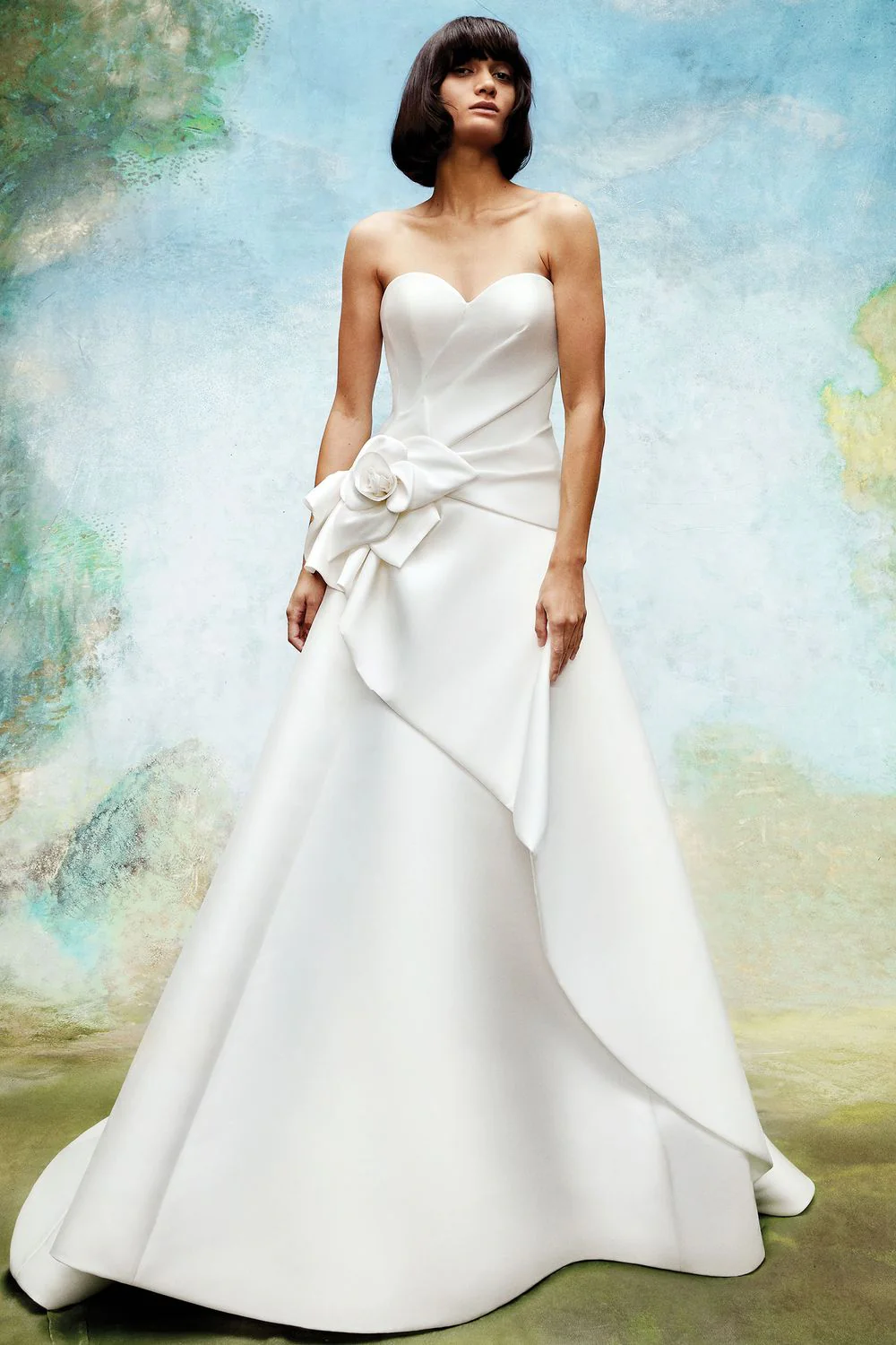 STRAPLESS MIKADO WRAP DRESS