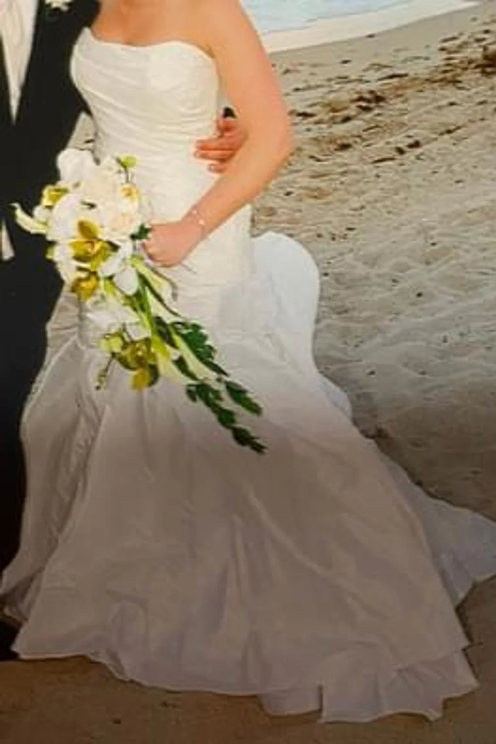 Strapless fit & flare wedding gown