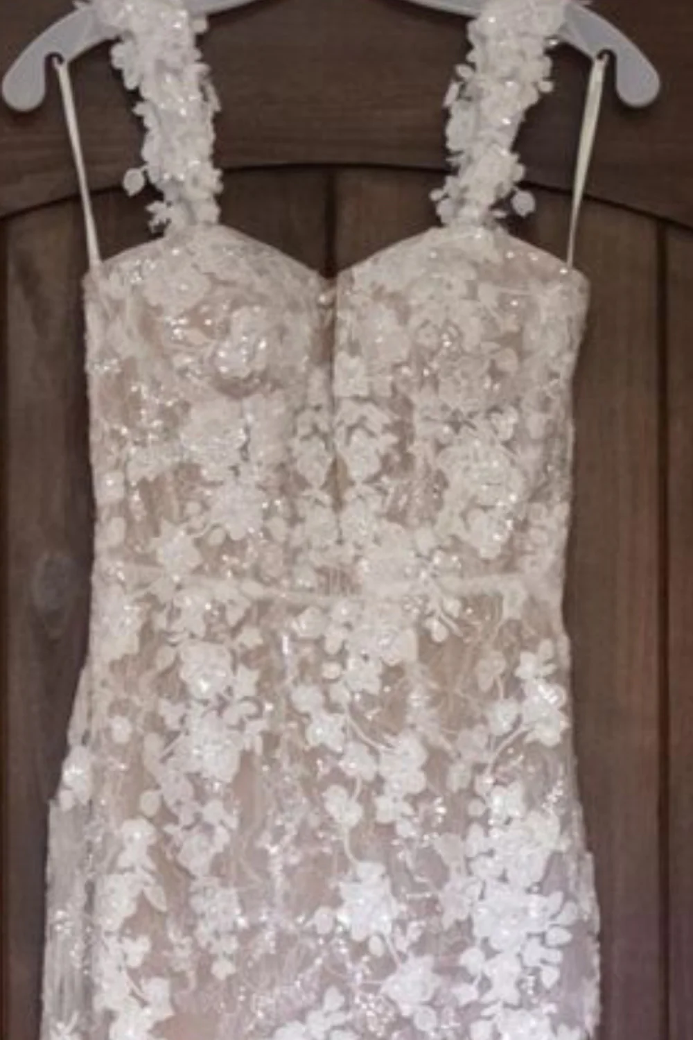 Gorgeous Ivory/Bisque, Fit & Flare Wedding Gown - Image 5