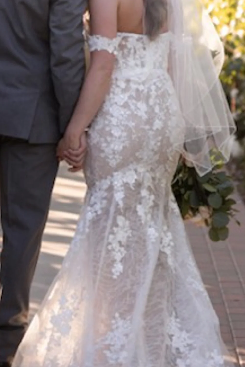 Gorgeous Ivory/Bisque, Fit & Flare Wedding Gown - Image 6