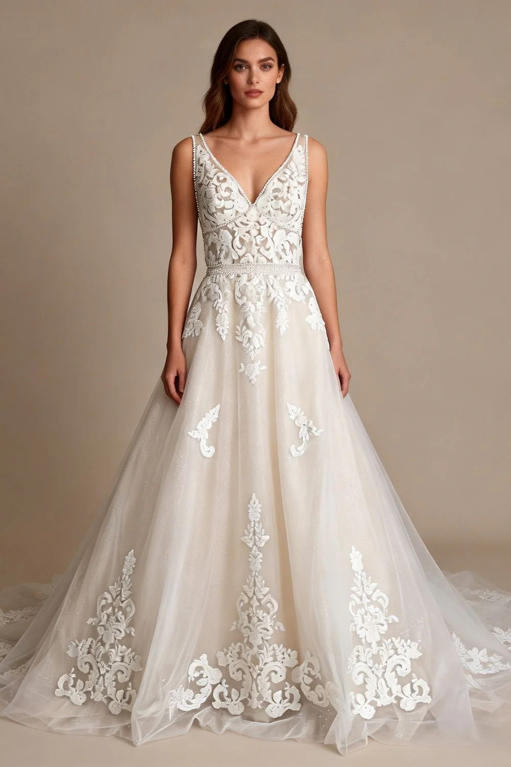 Timeless Ivory Lace A-Line Gown Size 6