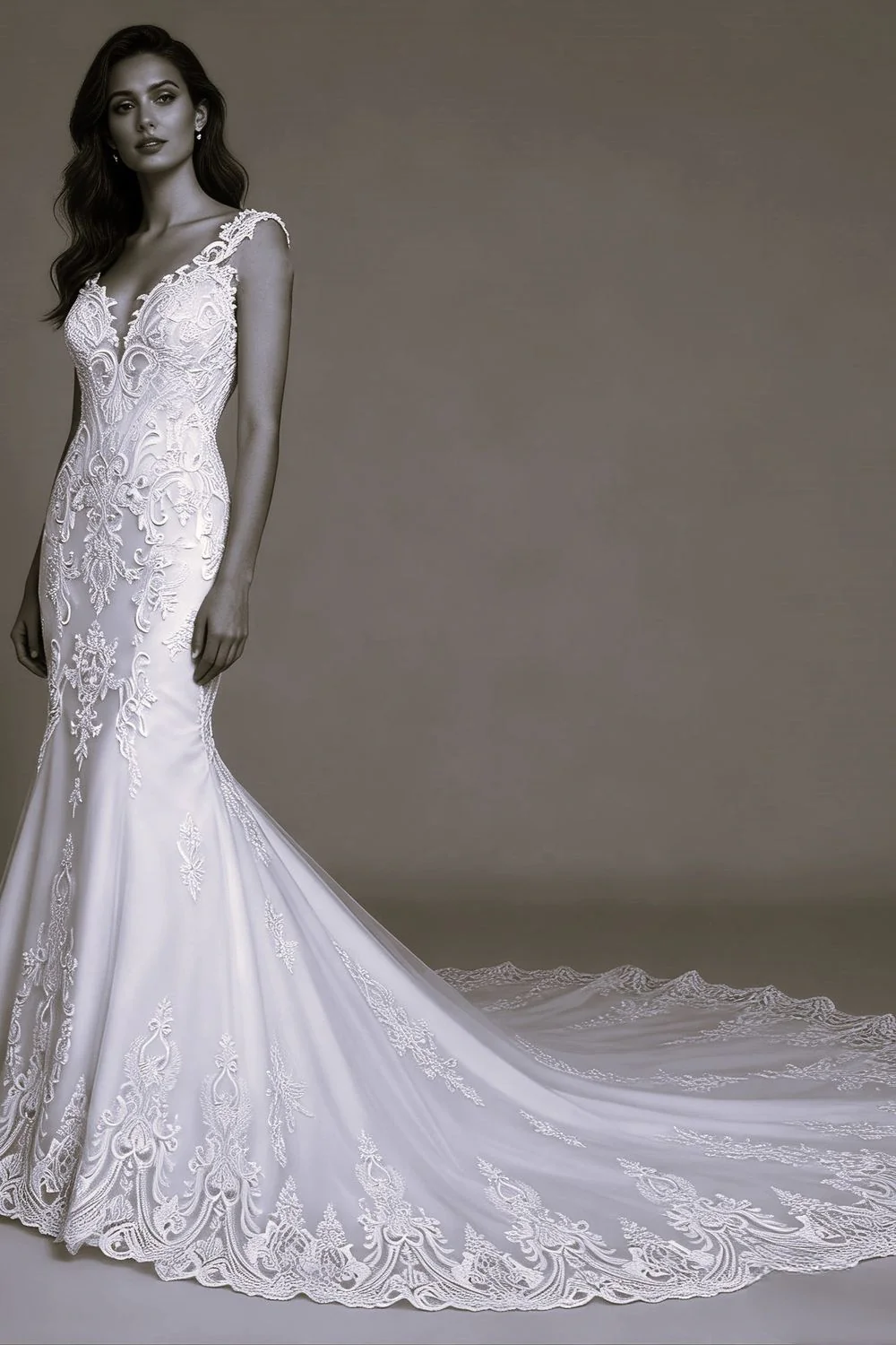 Timeless Ivory lace Elegance Size 8 - Image 2
