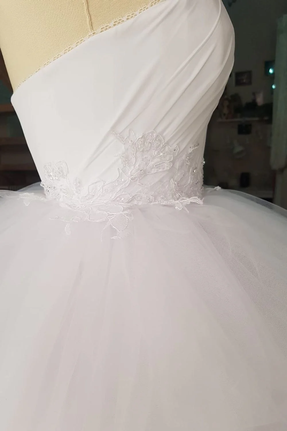 Tulle Corset Mini Bridal Dress - Image 6