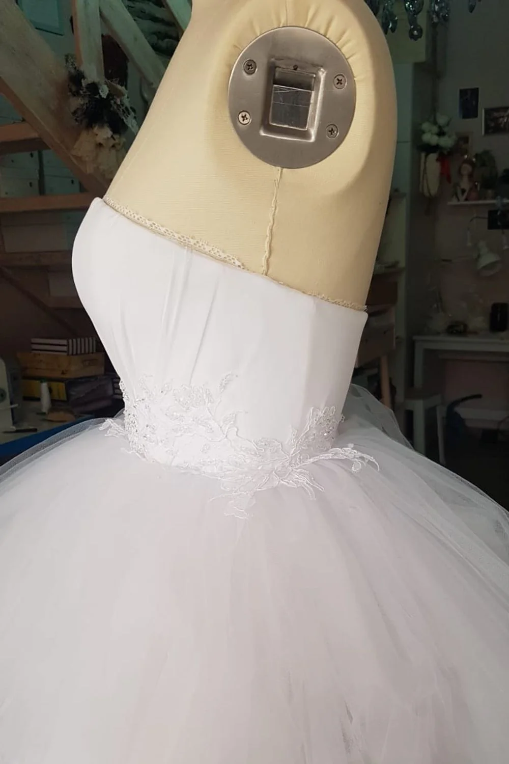 Tulle Corset Mini Bridal Dress - Image 7