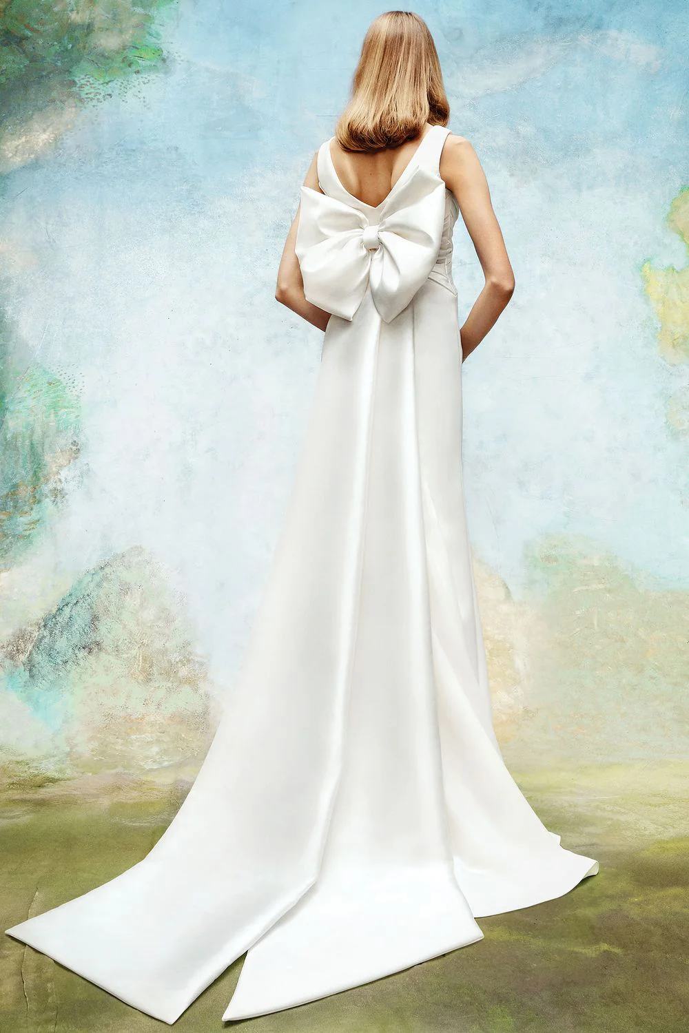 V BACK VOLANT BOW DRESS - Image 2
