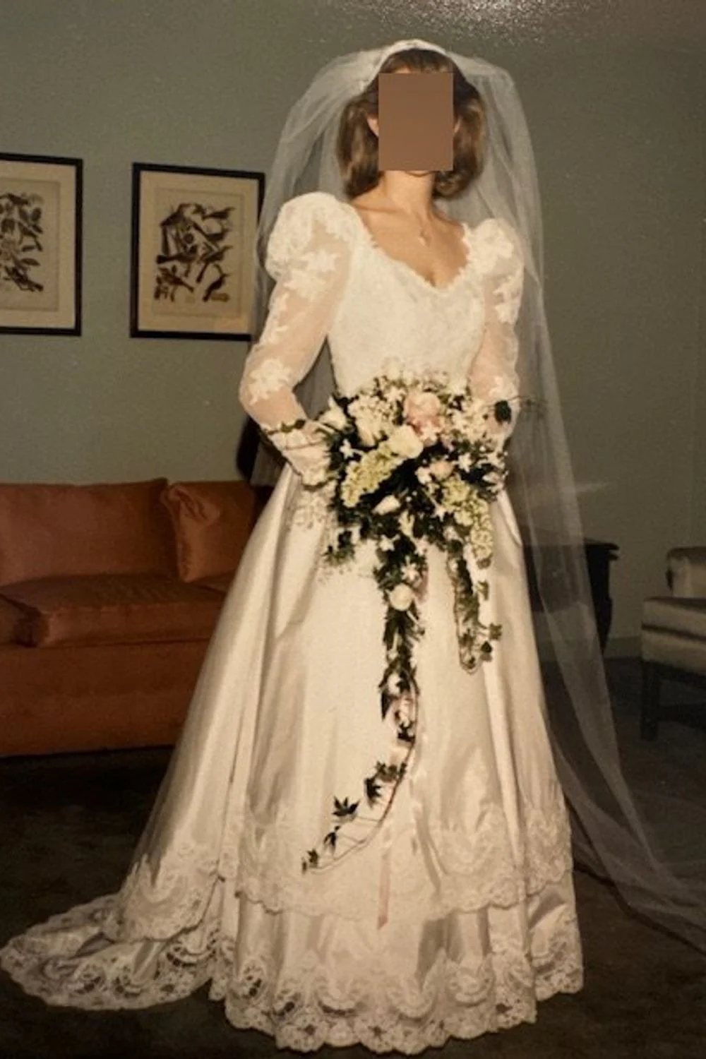 Vintage Custom Dress with Veil